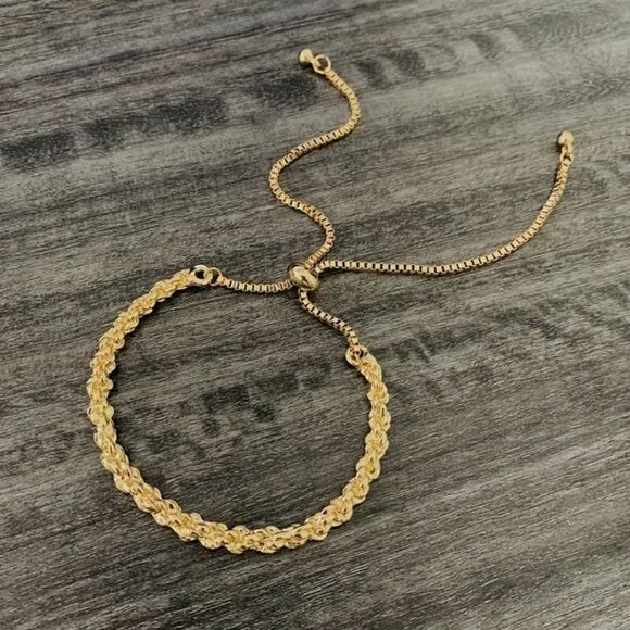 14K Gold Plated Knotted Chain Bracelet - Picture 5 of 7
